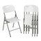 4 Pack Folding Stackable Chairs with Metal Frame and Carrying Handle-White